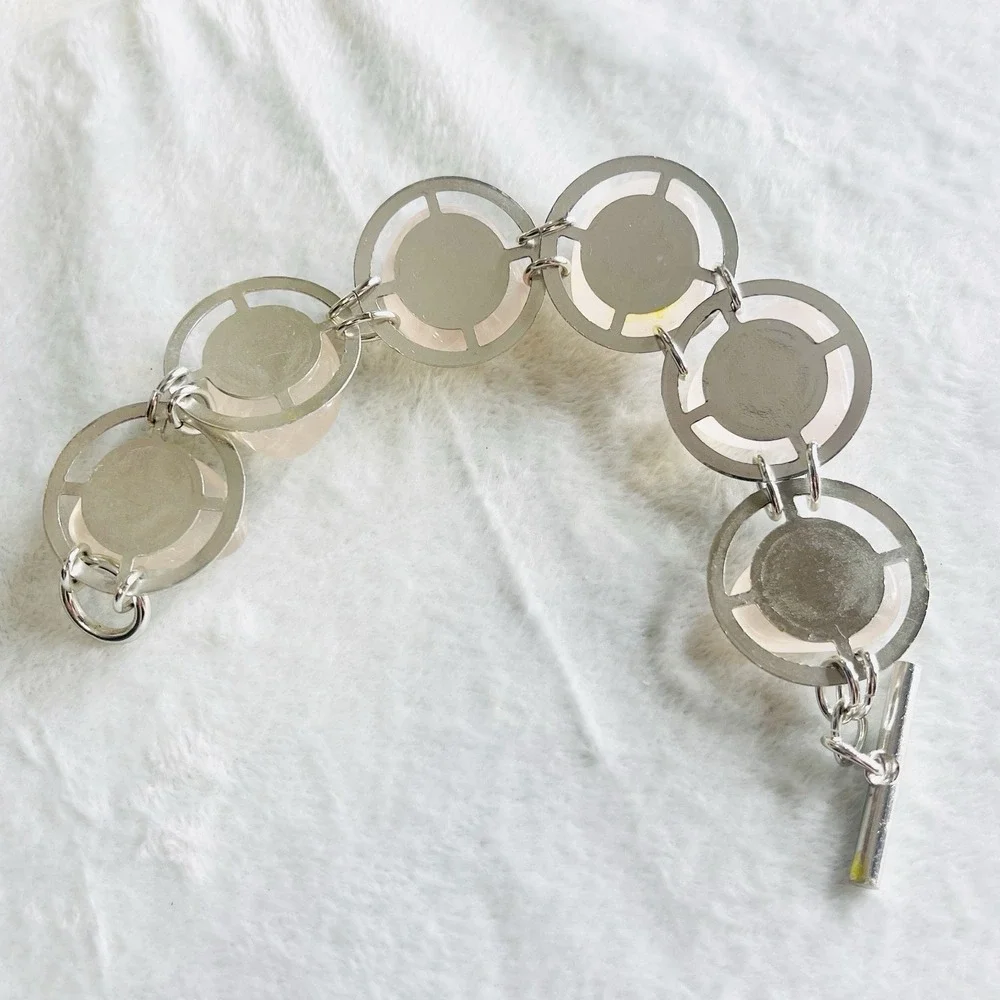 Chunky‎ Rose Quartz Bracelet Chain Toggle Y2K Boho